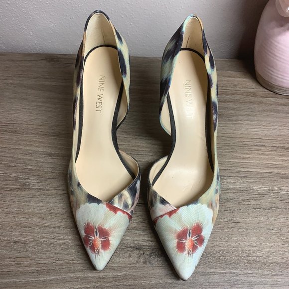 Nine West Shoes - NINE WEST Flower Animal Half D'orsay Pumps